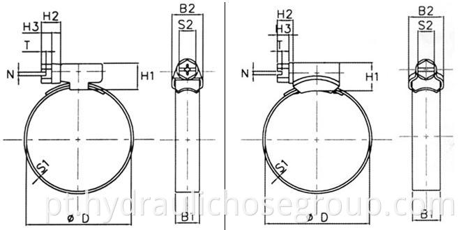 Germany Type Hose Clamp Structure